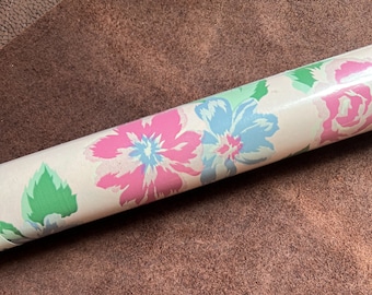 80s 90s Floral Pink Gift Wrap