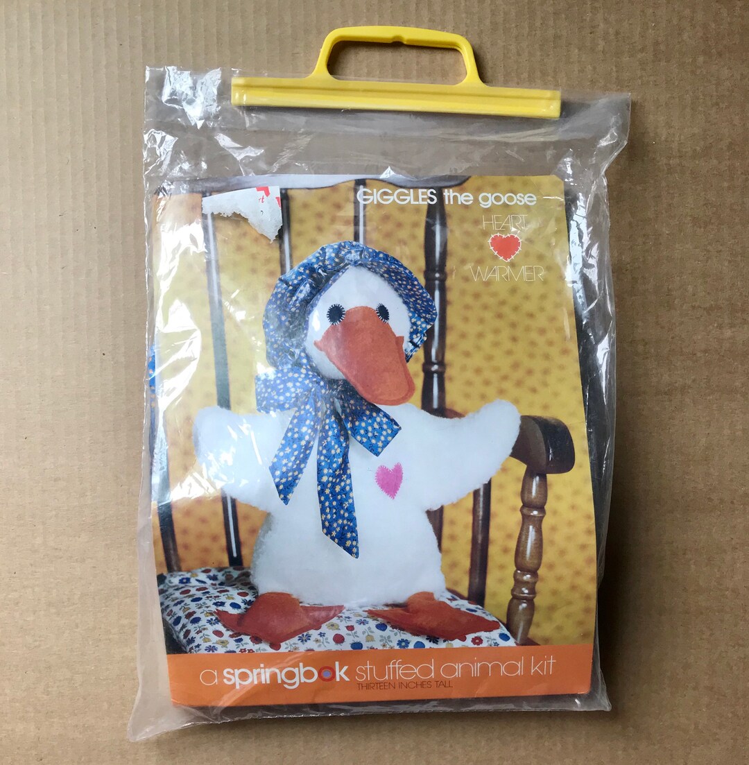 70s 80s Stuffed Animal Sewing Kit Giggles the Goose Etsy