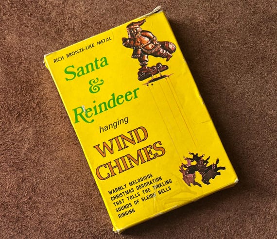 Vintage Santa Claus and Reindeer Metal Wind Chime - Etsy Canada
