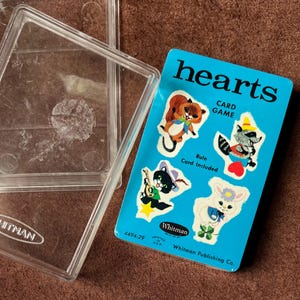 Baraja de cartas vintage de los años 60 sin abrir con temática de animales HEARTS