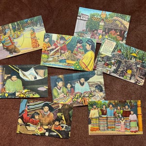 50er 60er Jahre Postkarten - Seminole Indianer - Tropisches Hobbyland - Miami Florida