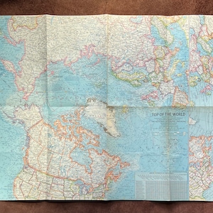vintage 1960s Top Of The World map - National Geographic