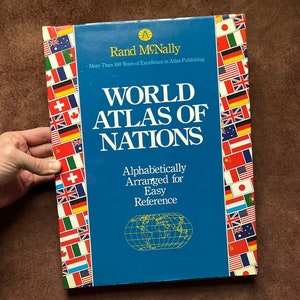 Vintage 80s Rand McNally atlas - WORLD ATLAS of NATIONS