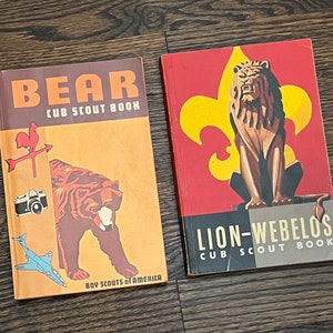 Vintage 1950s CUB SCOUT Books Bear and Lion-Webelos