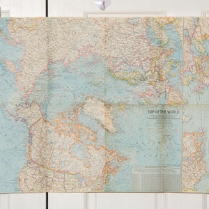 Mapa National Geographic TOP Of THE WORLD z lat 60. XX wieku