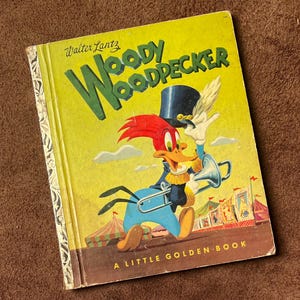vintage 1950er Jahre WOODY WOODPECKER schließt sich dem kleinen goldenen Zirkus Kinderbuch an