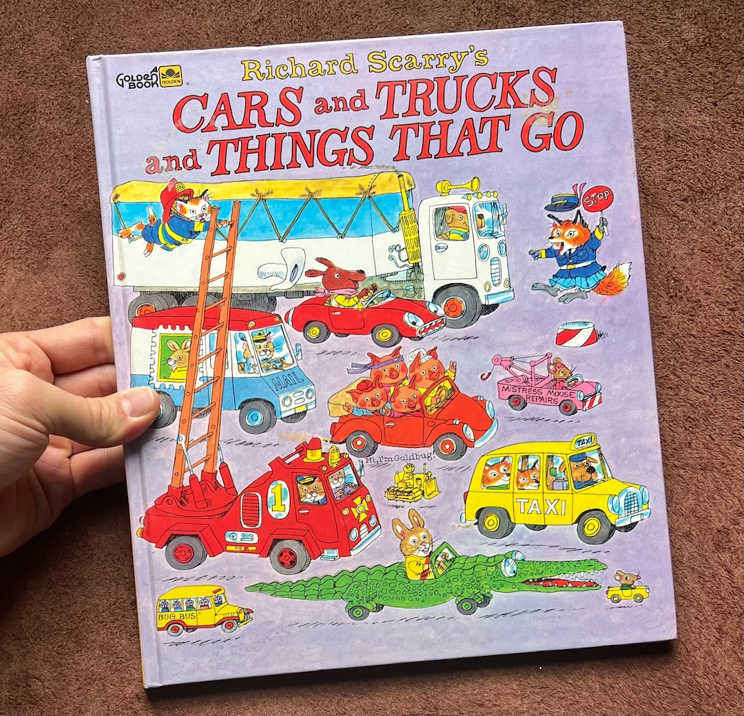 Vintage 70s 80s Large Childrens Book Cars and Trucks and Etsy