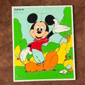 Vintage MICKEY MOUSE Wood Frame Tray Puzzle - PLAYSKOOL
