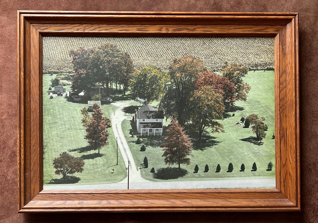 Framed Photo Rural Area Vintage Aerial Photo - Framed Rural Home Print - Etsy
