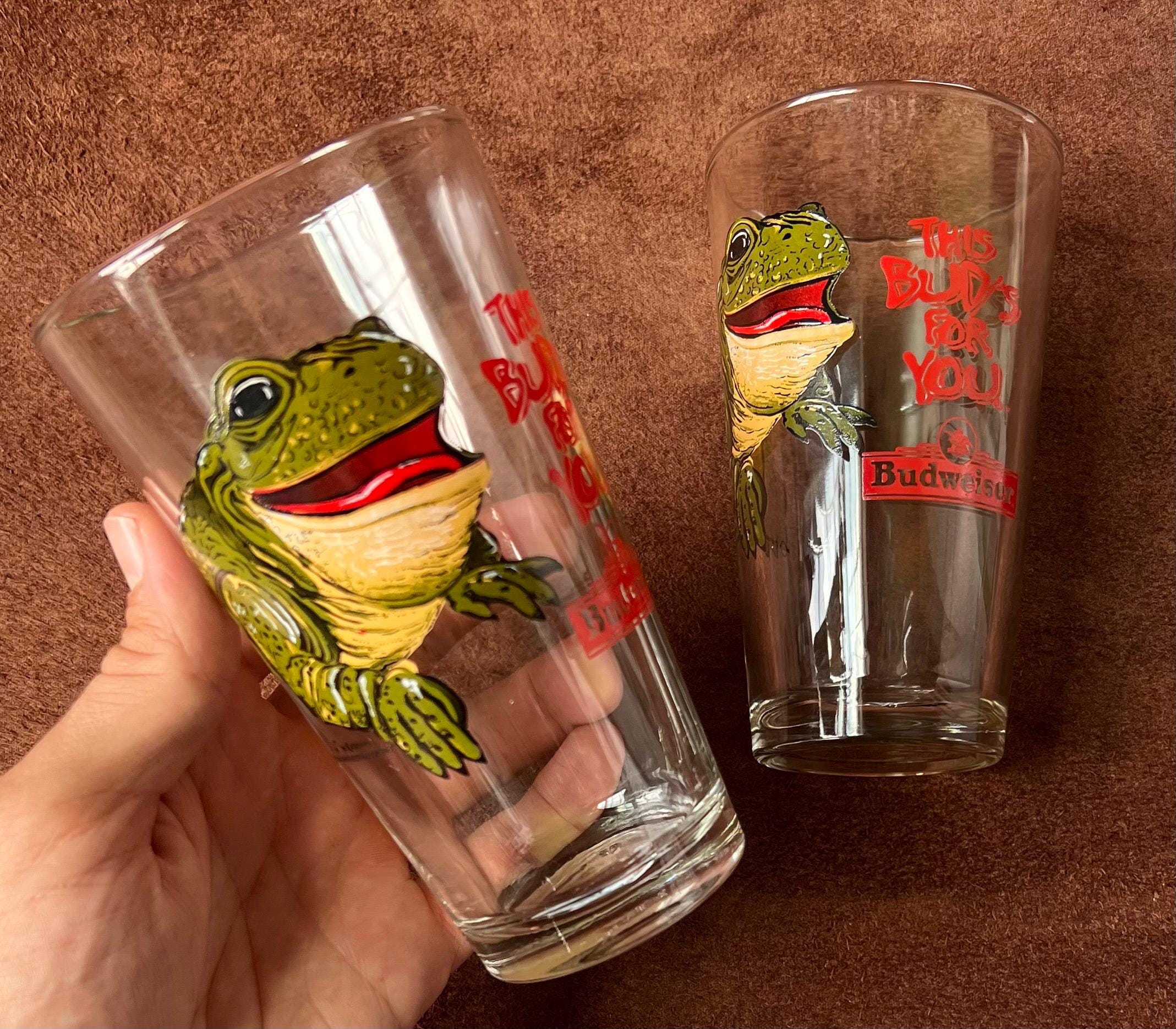 Budweiser Frogs - Vintage 90s Drinking Glasses - Etsy