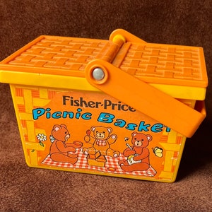 Vintage 70s Childs Play Picnic Basket - Fischer-Price