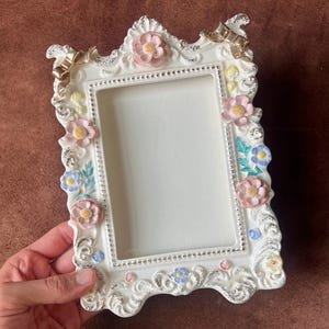 vintage floral pattern porcelain picture frame - JAPAN