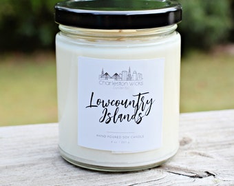 Lowcountry Islands ~ 8 oz. Handpoured All Natural Soy Candle ~ Charleston, SC