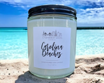 Carolina Beaches ~ 8 oz. Hand Poured All Natural Soy Candle