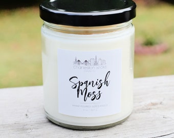 Spanish Moss ~ 8 oz. Handpoured All Natural Soy Candle ~ Charleston, SC