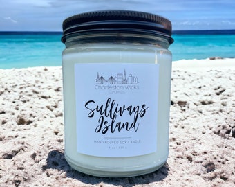 Sullivans Island ~ 8 oz. Handpoured All Natural Soy Candle ~ Charleston, SC
