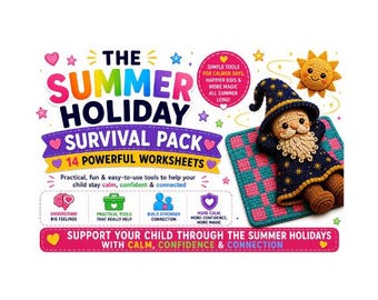 Summer Holiday Activity Worksheets, Childrens Wellbeing Pack (Digital Download)