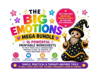 Big Emotions Mega Bundle | 16 Kids Emotional Regulation Worksheets (Digital Download)