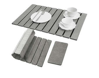 Large Stone Dish Drying Mat for Kitchen Counter, 24×16 Inches Stone Drying Mat for Kitchen Counter Light Gray 24×16 Inches