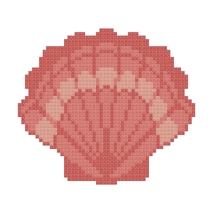 Diy Needlepoint Scallop Shell Pattern | Digital Chart For Painting Your Own Canvas | Easy Needlepoint Pdf | Instant Download | 18 Mesh