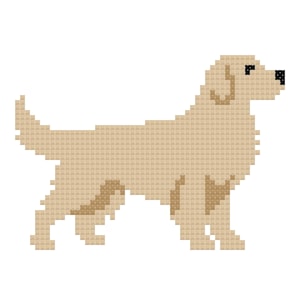 DIY Nadelspitze Golden Retriever Muster | Digitales Schaubild zum Bemalen Deiner eigenen Leinwand | Einfach Sticken Pdf | Sofortdownload | 18 Maschen