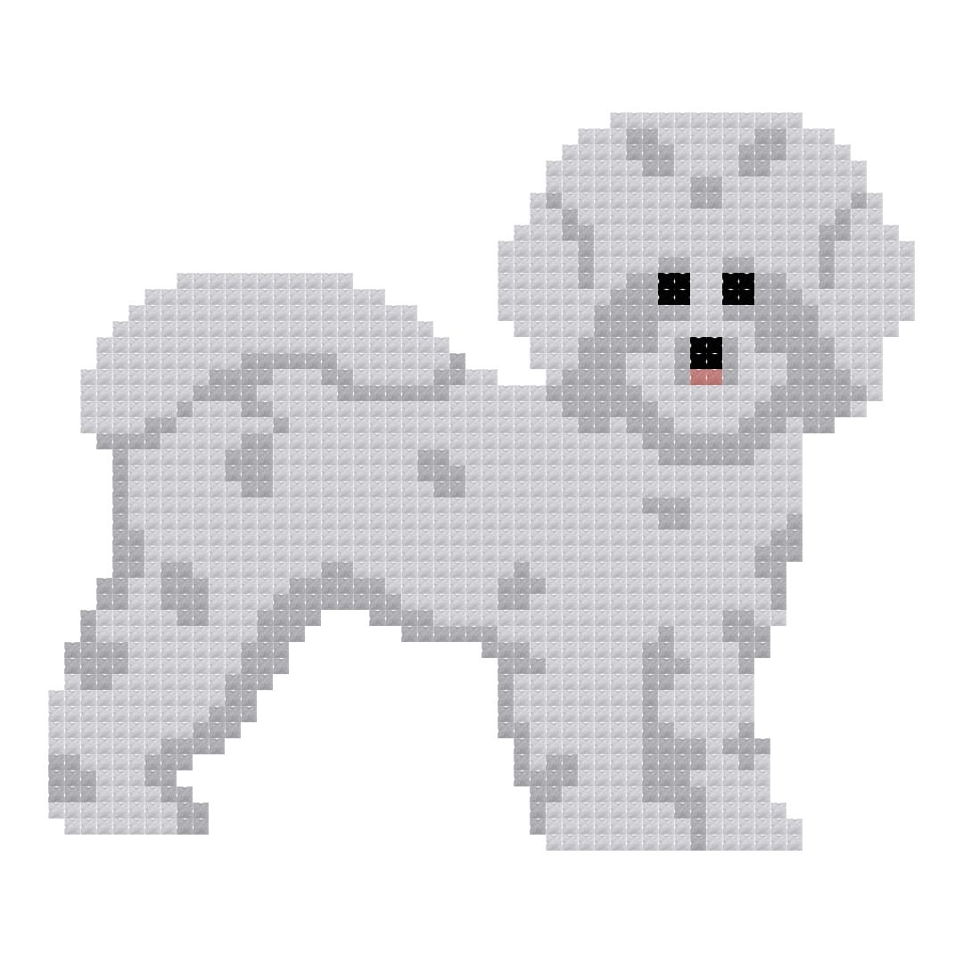 Fluffy Chart DIY Needlepoint Fluffy Dog (white) | Digital Chart for Painting Your ...