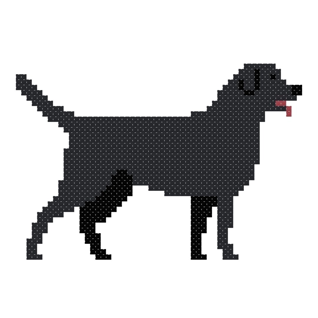 DIY Needlepoint Black Lab Dog Pattern | Digital Chart for Painting Your ...