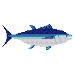 DIY Needlepoint Tuna Fish Pattern | Digital Chart For Painting Your Own Canvas| Easy Needlepoint Pdf | Instant Download | 18 Mesh