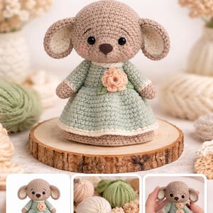 Finger Puppet Crochet Pattern PD , Meadow Mouse , Story puppet for Kids, Instant Digital Download