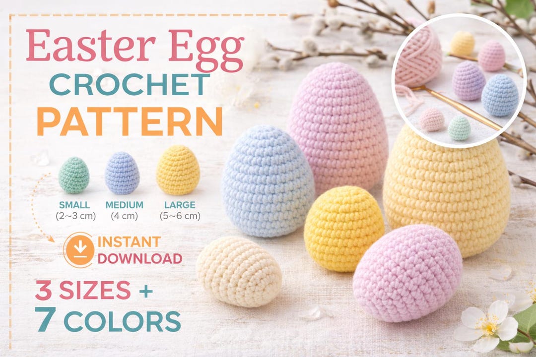 Crochet Easter Egg Pattern – 3 Sizes, Beginner Amigurumi Decor (PDF ...