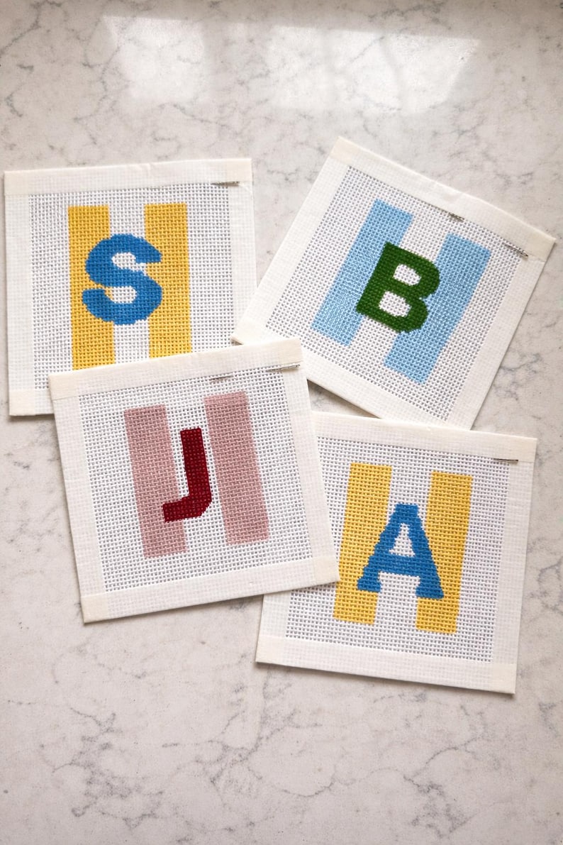 Kit de bordado para principiantes: lienzo de malla 13 personalizado y pintado a mano. Todo lo que necesitas. imagen 11