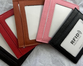 Self Finishing Needlepoint Card Holder | Genuine Leather Wallet | 2x3 Insert | RFID Creditcard Holder | DIY Needlepoint Finish | 6 Colors