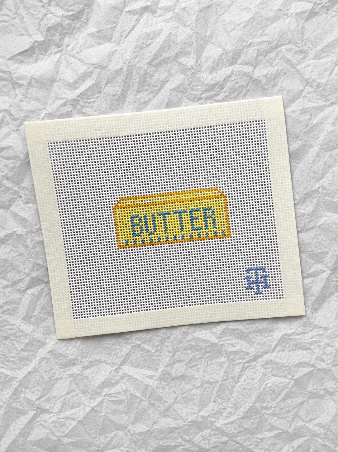 Butter Stick Needlepoint Canvas Hand-Painted Butter Needlepoint Kitchen Needlepoint Canvas