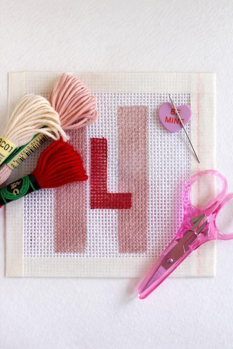 Kit de bordado para principiantes: lienzo de malla 13 personalizado y pintado a mano. Todo lo que necesitas. imagen 3