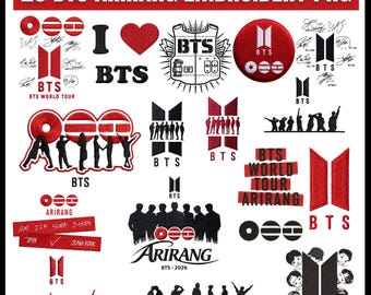 Paquete de PNG de bordado Arirang de BTS / Diseños digitales inspirados en el Kpop