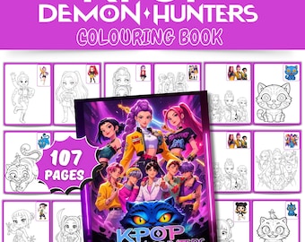 Libro para colorear de Kpop Demon Hunter – 107 páginas / PDF imprimible / Actividad de fan art de Kpop
