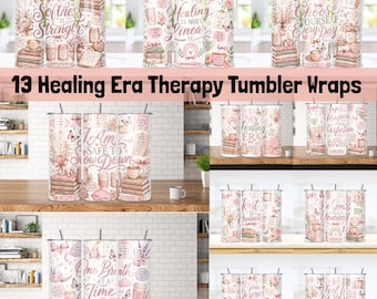 13 Healing Era Therapy Tumbler Wrap Bundle PNG | 20oz Skinny Tumbler Sublimation Designs
