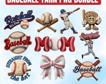 Paquete de imágenes PNG de hilo sintético para béisbol / 10 imágenes PNG / Descargas digitales