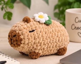 Capybara Amigurumi Crochet Pattern, Kawaii Animal Plushie (Digital PDF)