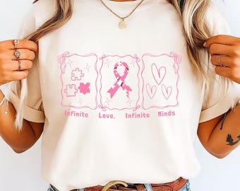 Imagen PNG de concienciación sobre el autismo / Diseño de camiseta "Infinite Love Minds" (Descarga digital)