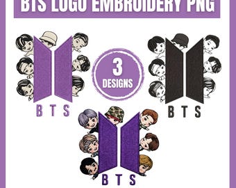 Paquete PNG de bordado de BTS / Descarga digital / Descarga instantánea