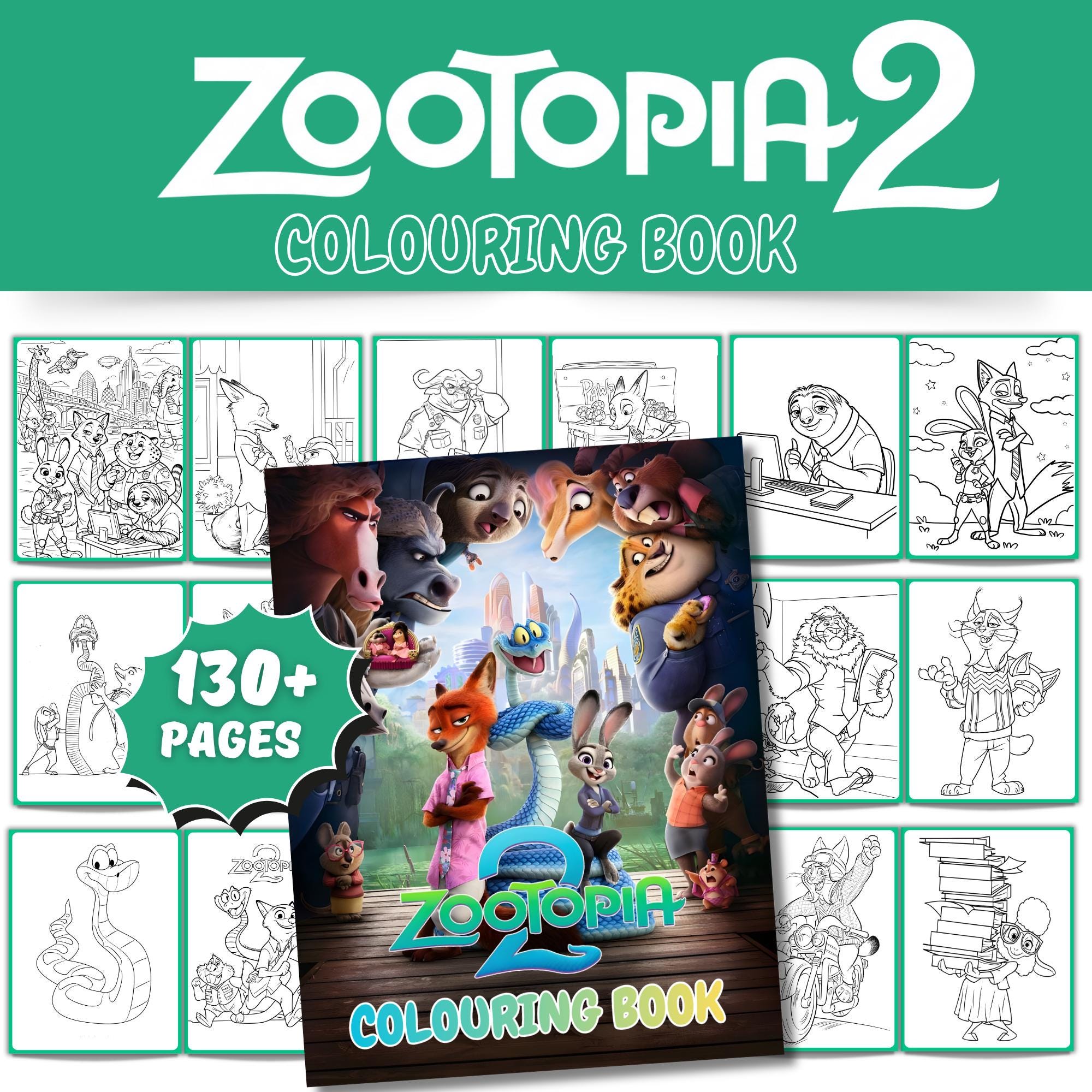 Zootopia 2 Coloring Book for Kids & Adults | Printable PDF Activity ...