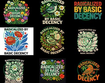 Radicalized by Basic Decency PNG | Faux Yarn Design (Digital Download)