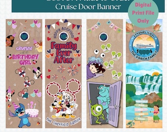 Striscione personalizzato per la porta della nave da crociera, decorazione per la cabina, download digitale