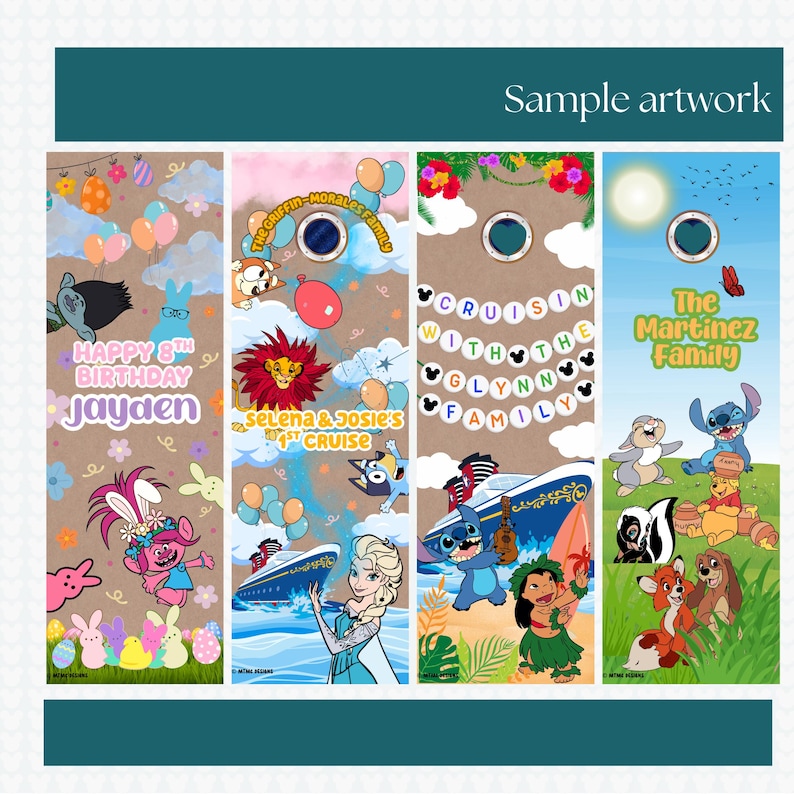 Images of custom personalized cruise door banners