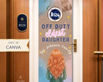 Cruise Door Banner Template | Eldest Daughter Banner | Off Duty Cruise Door Banner | Printable Cruise Door Decoration
