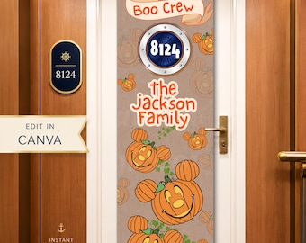 Halloween Cruise Door Banner | Personalized Pumpkin Template (Digital Download)