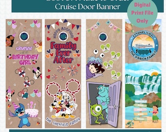 Striscione personalizzato per la porta della nave da crociera, decorazione per la cabina, download digitale