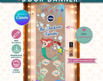 Mermaid Cruise Door Banner Template