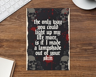 Tarjeta de felicitación de humor negro: San Valentín espeluznante, aniversario, cumpleaños gótico.